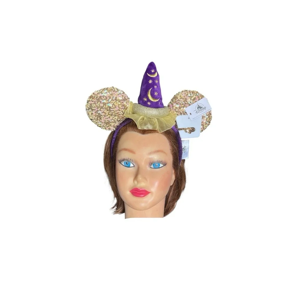 Disneyland Sorcerer Mickey Magic‎ Happens Minnie Sequin Ears Headband Parade New